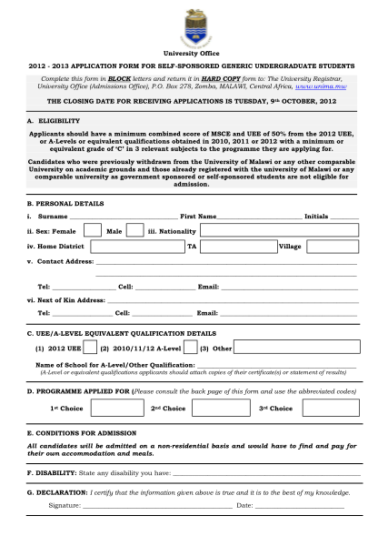 university-of-malawi-application-form