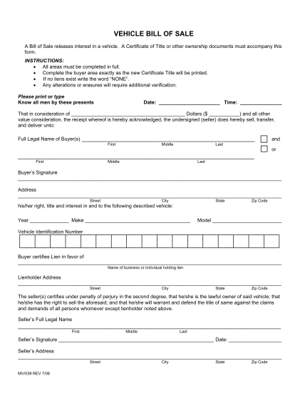 109 vehicle bill of sale form page 7 free to edit download print cocodoc