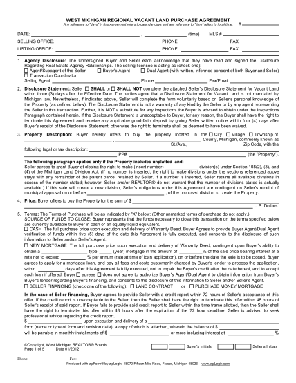 west-michigan-vacant-land-agreement