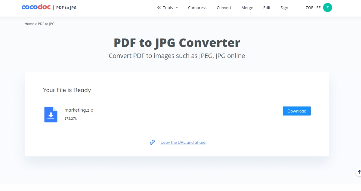 How to Convert and Save PDF as JPEG Online for free| CocoDoc