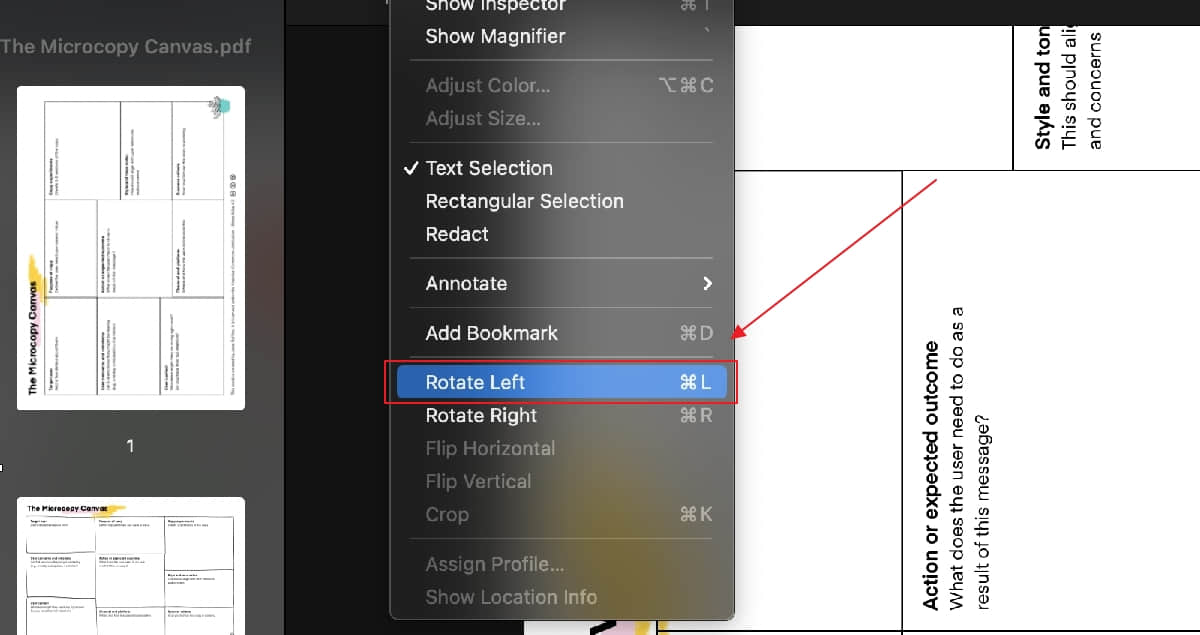 Rotate PDF on Mac